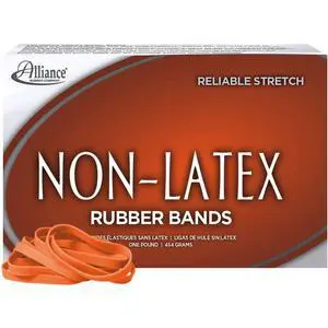 Rubber 37646#64 Non-Latex Rubber Bands, 1 lb Box Contains Approx. 380 Bands (3 1/2" x 1/4", Orange) Rubber 37646#64 Non-Latex Rubber Bands, 1 lb Box Contains Approx. 380 Bands (3 1/2" x 1/4", Orange)