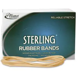Rubber 25405 Sterling Rubber Bands Size #117B, 1 Pound Box Contains Approx. 250 Bands (7" x 1/8", Natural Crepe) Beige Rubber 25405 Sterling Rubber Bands Size #117B, 1 Pound Box Contains Approx. 250 Bands (7" x 1/8", Natural Crepe) Beige