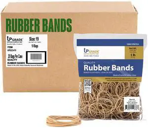 Upgrade Office Supply Rubber Bands, Size #19 (3-1/2 in x 1/16 in), 25,000 Bands, 20 lb Case, USA Upgrade Office Supply Rubber Bands, Size #19 (3-1/2 in x 1/16 in), 25,000 Bands, 20 lb Case, USA
