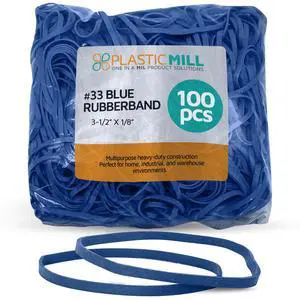 Blue Rubber Bands Size 33 (3 1/2" x 1/8") - #33 Colored Rubber Bands Office Supplies - Strong, Elastic Bands for Crafts, Balloon Garland, Cash, File Folders (100-Pack) Blue Rubber Bands Size 33 (3 1/2" x 1/8") - #33 Colored Rubber Bands Office Supplies - Strong, Elastic Bands for Crafts, Balloon Garland, Cash, File Folders (100-Pack)