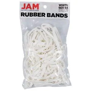 Durable Rubber Bands - Size 64 - White Multi-Purpose Rubberbands - 100/Pack Durable Rubber Bands - Size 64 - White Multi-Purpose Rubberbands - 100/Pack