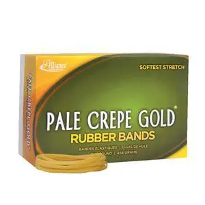 Rubber 20335 Pale Crepe Gold Rubber Bands Size #33, 1 lb Box Contains Approx. 970 Bands (3 1/2" x 1/8", Golden Crepe) Rubber 20335 Pale Crepe Gold Rubber Bands Size #33, 1 lb Box Contains Approx. 970 Bands (3 1/2" x 1/8", Golden Crepe)