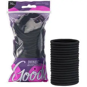 Ouchless Hair Elastics No Pull, No Breakage, Tangle-Free Hold for Thick, Curly, Coily & Textured Hair 70 Count, Black, Long-Lasting Ponytail Holders for Women & Men Ouchless Hair Elastics No Pull, No Breakage, Tangle-Free Hold for Thick, Curly, Coily & Textured Hair 70 Count, Black, Long-Lasting Ponytail Holders for Women & Men