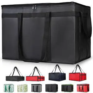 Insulated Food Delivery Bag, XXXL Insulated Reusable Grocery Cooler/Hot Bags, Tote Bag for Shopping/Travel/Doordash, Catering Bag Doordash 22x14x13, Black, 1-Pack Insulated Food Delivery Bag, XXXL Insulated Reusable Grocery Cooler/Hot Bags, Tote Bag for Shopping/Travel/Doordash, Catering Bag Doordash 22x14x13, Black, 1-Pack