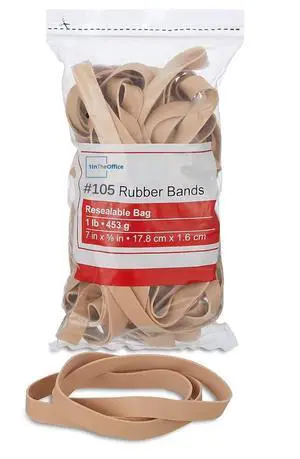 Thick, Heavy Duty Rubber Bands - Size 105, Beige, 60 Pack (1 lb) Thick, Heavy Duty Rubber Bands - Size 105, Beige, 60 Pack (1 lb)