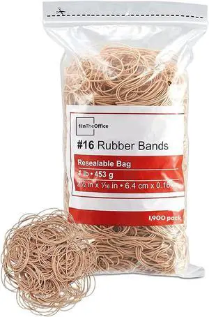 Rubber Bands #16, Size16 Rubber Bands, Beige, 1 lb Box, (1,900/Pack) Rubber Bands #16, Size16 Rubber Bands, Beige, 1 lb Box, (1,900/Pack)