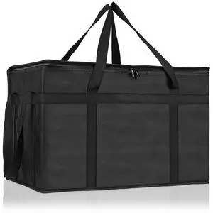 Insulated Bags for Food Delivery, XXXL Pizza Delivery Bags, Large Capacity Cooler Bag Keep Food Warm for Grocery Shopping and Catering, Foldable, Heavy-Duty (Black) Insulated Bags for Food Delivery, XXXL Pizza Delivery Bags, Large Capacity Cooler Bag Keep Food Warm for Grocery Shopping and Catering, Foldable, Heavy-Duty (Black)