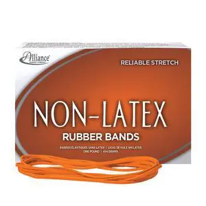 Rubber 37176#117B Non-Latex Rubber Bands, 1 lb Box Contains Approx. 250 Bands (7" x 1/8", Orange) Rubber 37176#117B Non-Latex Rubber Bands, 1 lb Box Contains Approx. 250 Bands (7" x 1/8", Orange)