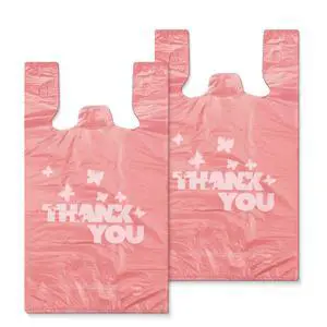 PINK Thank you bags, 100PCS T shirt bags, To Go Bags,Grocery bags, Reusable and Disposable,Perfect for Small Business,Take Out,Retails,11 inchx6 inchx21 inch(100),Large PINK Thank you bags, 100PCS T shirt bags, To Go Bags,Grocery bags, Reusable and Disposable,Perfect for Small Business,Take Out,Retails,11 inchx6 inchx21 inch(100),Large