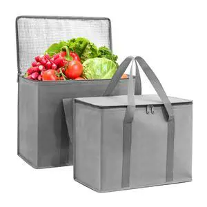 (Not Made In China) Insulated Reusable Grocery Bags, Catering and Delivery Bag For Hot and Cold Food, Collapsible Thermal Tote For Doordash (Not Made In China) Insulated Reusable Grocery Bags, Catering and Delivery Bag For Hot and Cold Food, Collapsible Thermal Tote For Doordash