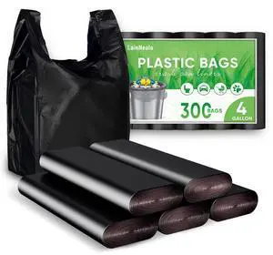 Black Plastic Bags (11.5'x 6.5" x 21')(300Pack) with Handles - Shopping & Grocery Bags for Small Business & Restaurants in Bulk Black Plastic Bags (11.5'x 6.5" x 21')(300Pack) with Handles - Shopping & Grocery Bags for Small Business & Restaurants in Bulk