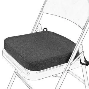 Memory Foam Chair Cushion for Folding Chair 1 Pcs, Thickened 2" Square Kitchen Chair Pad with Ties, Indoor Non-Slip Dining Chair Seat Cushion (1 Piece, Dark Grey) Memory Foam Chair Cushion for Folding Chair 1 Pcs, Thickened 2" Square Kitchen Chair Pad with Ties, Indoor Non-Slip Dining Chair Seat Cushion (1 Piece, Dark Grey)