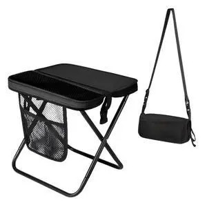 Portable Folding Stool 12" Tall Collapsible Backpack Stool with Storage Pouch, Hands-Free Carry & Supports 300 lbs, Ultralight for Hiking, Fishing, Camping, Festivals (Black, Standard) Portable Folding Stool 12" Tall Collapsible Backpack Stool with Storage Pouch, Hands-Free Carry & Supports 300 lbs, Ultralight for Hiking, Fishing, Camping, Festivals (Black, Standard)