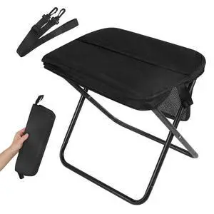 Portable Folding Chair and Camp Stool - Portable Stool with Carry Bag, 13 Inch Foldable Backpack Chair, Mini Easy Carry Outdoor Chair, Supports 260lbs for Camping, Hiking, Fishing (Black) Portable Folding Chair and Camp Stool - Portable Stool with Carry Bag, 13 Inch Foldable Backpack Chair, Mini Easy Carry Outdoor Chair, Supports 260lbs for Camping, Hiking, Fishing (Black)