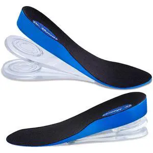 3-Layer Adjustable Height Increase Insoles, 3/4 Length Shock Absorption Cushion Heel Lift Inserts (Large, Blue) 3-Layer Adjustable Height Increase Insoles, 3/4 Length Shock Absorption Cushion Heel Lift Inserts (Large, Blue)
