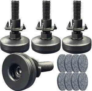 3/8" Threaded Leveling Feet Adjustable Table/Furniture Feet Levelers Screw on Heavy Duty Desk/Chair/Cabinet/Dresser/Bench Leg Leveler Screw in with Threaded Inserts(3/8-16,Large Base,Black,4 Pack) 3/8" Threaded Leveling Feet Adjustable Table/Furniture Feet Levelers Screw on Heavy Duty Desk/Chair/Cabinet/Dresser/Bench Leg Leveler Screw in with Threaded Inserts(3/8-16,Large Base,Black,4 Pack)