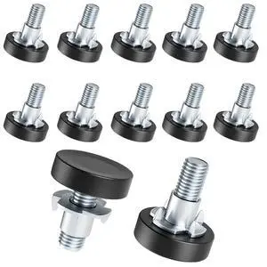 1/4" Thread Leveling Feet, 12 PCS Adjustable Furniture Levelers with T-Nuts, Threaded Screw-in Table Feet for Individual Adjustment 1/4" Thread Leveling Feet, 12 PCS Adjustable Furniture Levelers with T-Nuts, Threaded Screw-in Table Feet for Individual Adjustment
