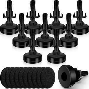 10 Set Adjustable Furniture Leveling Feet, Adjustable Leg Levelers for Cabinets Sofa Tables Chairs, Heavy Duty Height Adjuster Furniture Levelers Foot with T- Nut Kit 3/8"-16 Thread, Black 10 Set Adjustable Furniture Leveling Feet, Adjustable Leg Levelers for Cabinets Sofa Tables Chairs, Heavy Duty Height Adjuster Furniture Levelers Foot with T- Nut Kit 3/8"-16 Thread, Black
