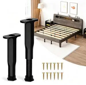 Adjustable Height Bed Support Legs, Heavy Duty Telescopic 8.5"-14.5" Center Support for Sagging Bed Frame, Furniture Riser for Mattress Slat, Replace Broken Furniture Legs(2PCS) Adjustable Height Bed Support Legs, Heavy Duty Telescopic 8.5"-14.5" Center Support for Sagging Bed Frame, Furniture Riser for Mattress Slat, Replace Broken Furniture Legs(2PCS)