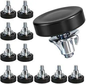 1/4" Thread Leveling Feet with T-Nuts, 12 PCS Adjustable Furniture Leg Levelers - Multi-Use Screw-in Feet for Desks, Tables, Cabinets & Chairs 1/4" Thread Leveling Feet with T-Nuts, 12 PCS Adjustable Furniture Leg Levelers - Multi-Use Screw-in Feet for Desks, Tables, Cabinets & Chairs