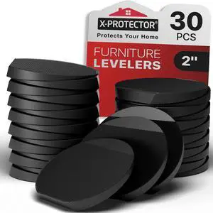 Furniture Levelers - 30 PCS 2" - Black Rubber Shims for Leveling - Multi-Purpose Furniture Leveling Feet to Prevent Wobbling - Good for All Kinds of Objects! Furniture Levelers - 30 PCS 2" - Black Rubber Shims for Leveling - Multi-Purpose Furniture Leveling Feet to Prevent Wobbling - Good for All Kinds of Objects!