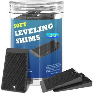 Furniture Levelers, 32 Piece Jar 2, Rubber Shims for Leveling, Black Wedge for Table Toilet Refrigerator Piano, Non-Slip Shims for Home Improvement and Work, Cuttable and Stackable Furniture Levelers, 32 Piece Jar 2, Rubber Shims for Leveling, Black Wedge for Table Toilet Refrigerator Piano, Non-Slip Shims for Home Improvement and Work, Cuttable and Stackable