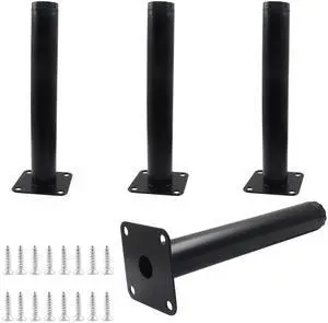 4 Pcs 7"/ 18cm Adjustable Furniture Legs, Metal Cabinet Legs Black Adjustable Feet for Sofa Table Chair, Support Feet for Kitchen Shelves/Cupboard 4 Pcs 7"/ 18cm Adjustable Furniture Legs, Metal Cabinet Legs Black Adjustable Feet for Sofa Table Chair, Support Feet for Kitchen Shelves/Cupboard