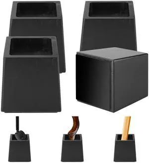 Wood Bed Risers Heavy Duty, Support Loading 2200lbs, 4 Pack Furniture Riser Leg Height Extenders Lifts for Dorm Sofa Couch Desk Chair Table, Black, 3.5" H(Inner 3" H) Wood Bed Risers Heavy Duty, Support Loading 2200lbs, 4 Pack Furniture Riser Leg Height Extenders Lifts for Dorm Sofa Couch Desk Chair Table, Black, 3.5" H(Inner 3" H)