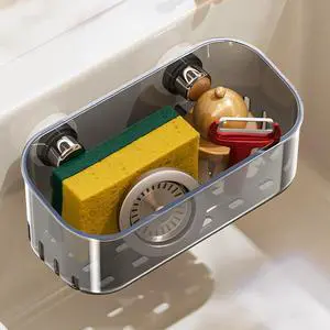 Sponge Holder with Strong Suction Cup, Dish Sponge Caddy Inside Sink Removable,Kitchen Sink Caddy Organizer for Dish Cloth, Brush, Scrubber (black) Sponge Holder with Strong Suction Cup, Dish Sponge Caddy Inside Sink Removable,Kitchen Sink Caddy Organizer for Dish Cloth, Brush, Scrubber (black)