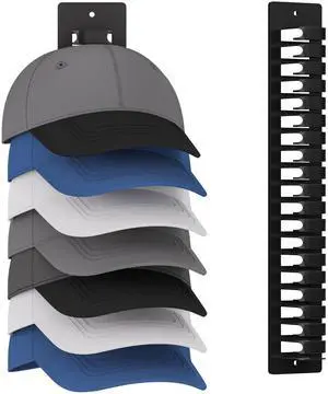 Hat Rack,Wall-Mounted Hat Organizer for Closet Bedroom RV Living Room - Holds 19 Caps with 3 Usage & 2 Installation Options,1-Pack Hat Rack,Wall-Mounted Hat Organizer for Closet Bedroom RV Living Room - Holds 19 Caps with 3 Usage & 2 Installation Options,1-Pack