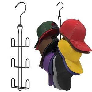 Hat Hanger 2pcs Metal Hat Storage For Baseball Caps,Rotatable Hat Organizer For Closet,Hat Rack With 6 Hooks Up to 30 Caps Hold,Black Hat Hanger 2pcs Metal Hat Storage For Baseball Caps,Rotatable Hat Organizer For Closet,Hat Rack With 6 Hooks Up to 30 Caps Hold,Black