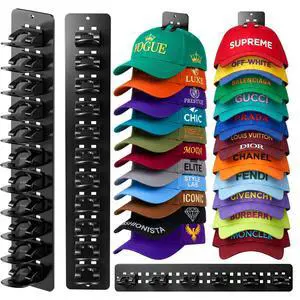 2 Pack Hat Hook Organizer for Baseball Caps, Hat Hanger Holder for 20 Caps, Wall Hat Rack with Strong Adhesive, Multilayer Cap Storage Hooks for Closet Door and Bedroom (Style C-Black) 2 Pack Hat Hook Organizer for Baseball Caps, Hat Hanger Holder for 20 Caps, Wall Hat Rack with Strong Adhesive, Multilayer Cap Storage Hooks for Closet Door and Bedroom (Style C-Black)