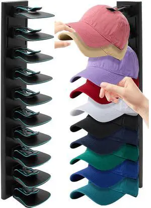 Hat Racks for Baseball Caps,Hats Rack Organizer Hold Up to 20 Hats,Hat Organizer for Baseball Caps Hat Holder Storage Display Adhesive/Wall Drilled for Wall,Door,Closet,Hat Racks for wall (1PK, Black) Hat Racks for Baseball Caps,Hats Rack Organizer Hold Up to 20 Hats,Hat Organizer for Baseball Caps Hat Holder Storage Display Adhesive/Wall Drilled for Wall,Door,Closet,Hat Racks for wall (1PK, Black)