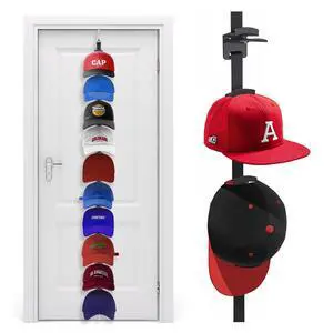 Hat Organizer for Baseball Caps, Over the Door Hat Rack with 10 Display Hooks and Hanger, 2-Way Hanging Hat Storage and Hat Holder for Bedroom, Entryway or Garage Doors 1 Pack Hat Organizer for Baseball Caps, Over the Door Hat Rack with 10 Display Hooks and Hanger, 2-Way Hanging Hat Storage and Hat Holder for Bedroom, Entryway or Garage Doors 1 Pack