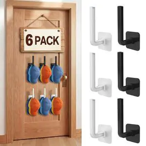 6 Pack Hat Rack Wall Mount, Strong Adhesive Hat Holder on Wall, Cap Holder | Black & White Hat Hooks for Door, Baseball Cap Organizer, Space-Saving Hat Holder for Closet, Bedroom, Bathroom and Kitchen 6 Pack Hat Rack Wall Mount, Strong Adhesive Hat Holder on Wall, Cap Holder | Black & White Hat Hooks for Door, Baseball Cap Organizer, Space-Saving Hat Holder for Closet, Bedroom, Bathroom and Kitchen