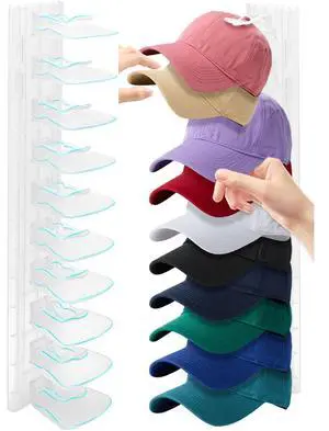 Hat Racks for Baseball Caps,Hats Rack Organizer Hold Up to 20 Hats,Hat Organizer for Baseball Caps Hat Holder Storage Display Adhesive/Wall Drilled for Wall,Door,Closet,Hat Racks for wall (1PK, Clear) Hat Racks for Baseball Caps,Hats Rack Organizer Hold Up to 20 Hats,Hat Organizer for Baseball Caps Hat Holder Storage Display Adhesive/Wall Drilled for Wall,Door,Closet,Hat Racks for wall (1PK, Clear)