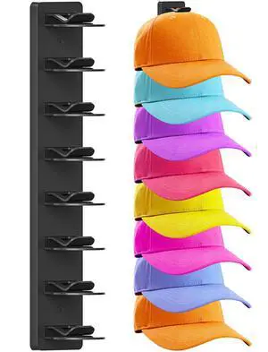 1 Pack Hat Organizer for Baseball Caps: Wall-Mount Hat Rack for Closet Door | Hat Holder on Wall Provides Multi-Layer Storage, Strong Adhesive & Screw Setup for Closet Doors & Bedroom Wall Cap Storage 1 Pack Hat Organizer for Baseball Caps: Wall-Mount Hat Rack for Closet Door | Hat Holder on Wall Provides Multi-Layer Storage, Strong Adhesive & Screw Setup for Closet Doors & Bedroom Wall Cap Storage