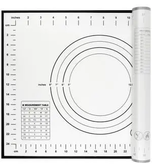 silicone pastry non stick baking mat with measurement fondant mat with three sizes for silicone baking mat, counter mat, dough rolling mat,fondant/pie crust mat (Black, 16"L x 12"W) silicone pastry non stick baking mat with measurement fondant mat with three sizes for silicone baking mat, counter mat, dough rolling mat,fondant/pie crust mat (Black, 16"L x 12"W)