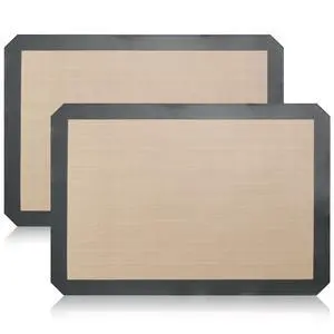 Silicone Baking Mat Set, Non-Stick Reusable Food-Grade Oven Liners, Half Sheet Size 16.54 x 11.62 Inch, Grey, 2 Pack Silicone Baking Mat Set, Non-Stick Reusable Food-Grade Oven Liners, Half Sheet Size 16.54 x 11.62 Inch, Grey, 2 Pack
