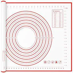 Extra Large Silicone Baking Mat for Rolling Dough (24" x 16") - Non-Stick Pastry Mat with Measurements - Heat Resistant & Non-Slip Kitchen Counter Protector for Fondant, Pie Crust & Pizza Extra Large Silicone Baking Mat for Rolling Dough (24" x 16") - Non-Stick Pastry Mat with Measurements - Heat Resistant & Non-Slip Kitchen Counter Protector for Fondant, Pie Crust & Pizza