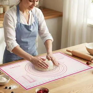 Silicone Baking Mat 23.6" × 15.7" Extra Large Pastry Dough Mat with Measurements For Rolling Dough Bread Pizza Pie Crust Fondant Making Oven Liner Kitchen Counter Non-Slip Non Stick Reusable Silicone Baking Mat 23.6" × 15.7" Extra Large Pastry Dough Mat with Measurements For Rolling Dough Bread Pizza Pie Crust Fondant Making Oven Liner Kitchen Counter Non-Slip Non Stick Reusable
