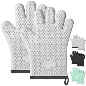 2Pack Oven Mitts Heat Resistant,Silicone Oven Gloves with Fingers,Waterproof & Non-Slip Oven Gloves with Soft Cotton Lining,Oven Glove Kitchen Mitts for Cooking Baking Grilling and BBQ(Grey) 2Pack Oven Mitts Heat Resistant,Silicone Oven Gloves with Fingers,Waterproof & Non-Slip Oven Gloves with Soft Cotton Lining,Oven Glove Kitchen Mitts for Cooking Baking Grilling and BBQ(Grey)