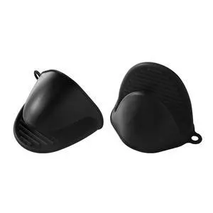 2PC Silicone Oven Mitts - Black Heat Resistant Non-Slip Kitchen Gloves, for Cooking, Baking, BBQ with Extra Thick Hand Protection for Hot Pots, Pans, Trays 2PC Silicone Oven Mitts - Black Heat Resistant Non-Slip Kitchen Gloves, for Cooking, Baking, BBQ with Extra Thick Hand Protection for Hot Pots, Pans, Trays