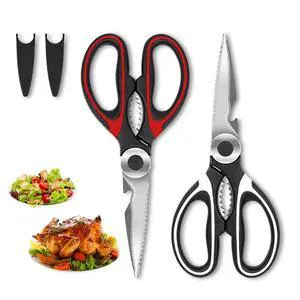 2-Pack Kitchen Scissors Heavy Duty, Premium Sharp Kitchen Shears for Food, Fish, Meat, Bones, Poultry and Vegetables with Strong Stainless Steel Blades Multi Purpose Cooking Scissors 2-Pack Kitchen Scissors Heavy Duty, Premium Sharp Kitchen Shears for Food, Fish, Meat, Bones, Poultry and Vegetables with Strong Stainless Steel Blades Multi Purpose Cooking Scissors