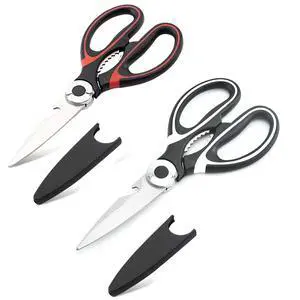 Heavy Duty Kitchen Scissors, 2 Pcs Stainless Steel Multipurpose Sharp Utility Shear for Chicken, Fish, Meat, Bear and Nuts (2) Heavy Duty Kitchen Scissors, 2 Pcs Stainless Steel Multipurpose Sharp Utility Shear for Chicken, Fish, Meat, Bear and Nuts (2)