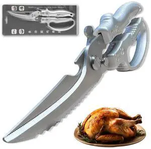 Heavy Duty Poultry Shears - Kitchen Shears with Non-Slip Handle & Safety Lock for Effortless Chicken, Meat Cutting, Turkey, Fish, and Veggies! Spring Loaded & Dishwasher Safe! Heavy Duty Poultry Shears - Kitchen Shears with Non-Slip Handle & Safety Lock for Effortless Chicken, Meat Cutting, Turkey, Fish, and Veggies! Spring Loaded & Dishwasher Safe!