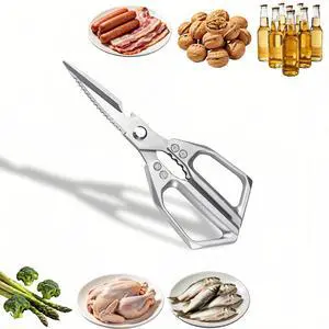 Heavy Duty Kitchen Shears 3mm Thick Stainless Steel - Poultry Scissors for Chicken Bones, Meat, Fish, Turkey, Veggies - Dishwasher Safe, Ergonomic Aluminum Grip Multifunctional Tool Heavy Duty Kitchen Shears 3mm Thick Stainless Steel - Poultry Scissors for Chicken Bones, Meat, Fish, Turkey, Veggies - Dishwasher Safe, Ergonomic Aluminum Grip Multifunctional Tool