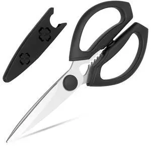 Kitchen Scissors, Heavy Duty Kitchen Shears with Sharp Stainless Steel Blades, Dishwasher Safe Cooking Scissors for Cutting Meat, Fish, Vegetables, Black Kitchen Scissors, Heavy Duty Kitchen Shears with Sharp Stainless Steel Blades, Dishwasher Safe Cooking Scissors for Cutting Meat, Fish, Vegetables, Black