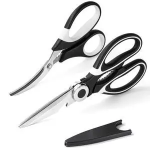 Kitchen Scissors Set of 2,Stainless Steel Kitchen Shears with Protective Sheath,Poultry Shears Scissors for Food Fish Meat Kitchen Scissors Set of 2,Stainless Steel Kitchen Shears with Protective Sheath,Poultry Shears Scissors for Food Fish Meat