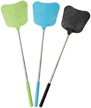 3 Pack Retractable Fly Swatter, Black+Blue+Green | Heavy Duty, Stainless Steel Handle, Plastic Manual Flying Swatter, Indoor Outdoor Home Camping 3 Pack Retractable Fly Swatter, Black+Blue+Green | Heavy Duty, Stainless Steel Handle, Plastic Manual Flying Swatter, Indoor Outdoor Home Camping